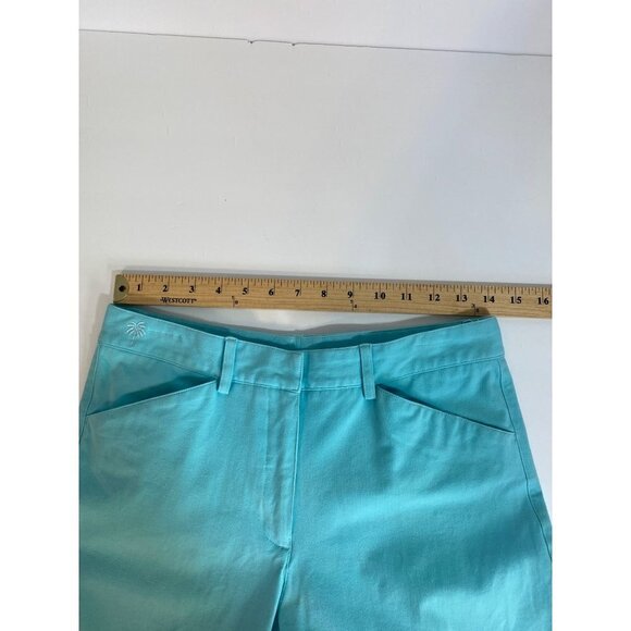 Lilly Pulitzer Nicole Turquoise Cropped Pants Size 4 - Picture 6 of 11
